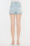 Kancan High Rise Repaired Mom Denim Shorts