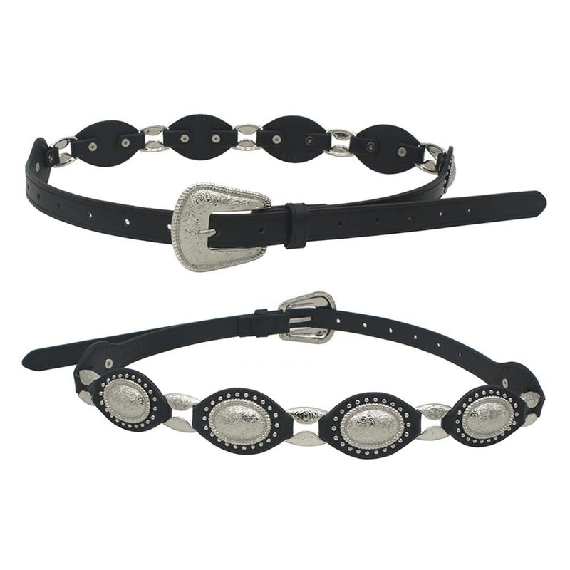 The Talia Western Concho Belt in Black