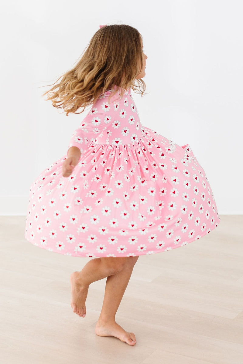 Daisy Delight 3/4 Sleeve Pocket Twirl Dress