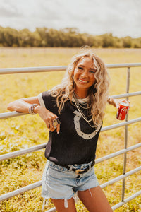 The Kaiya Horseshoe Sweater Vest in Navy