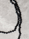 The Essential 60" Double Wrap Beaded Necklace, Black 8mm