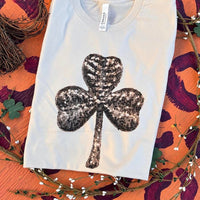 Gold Glitter Clover Graphic Tee