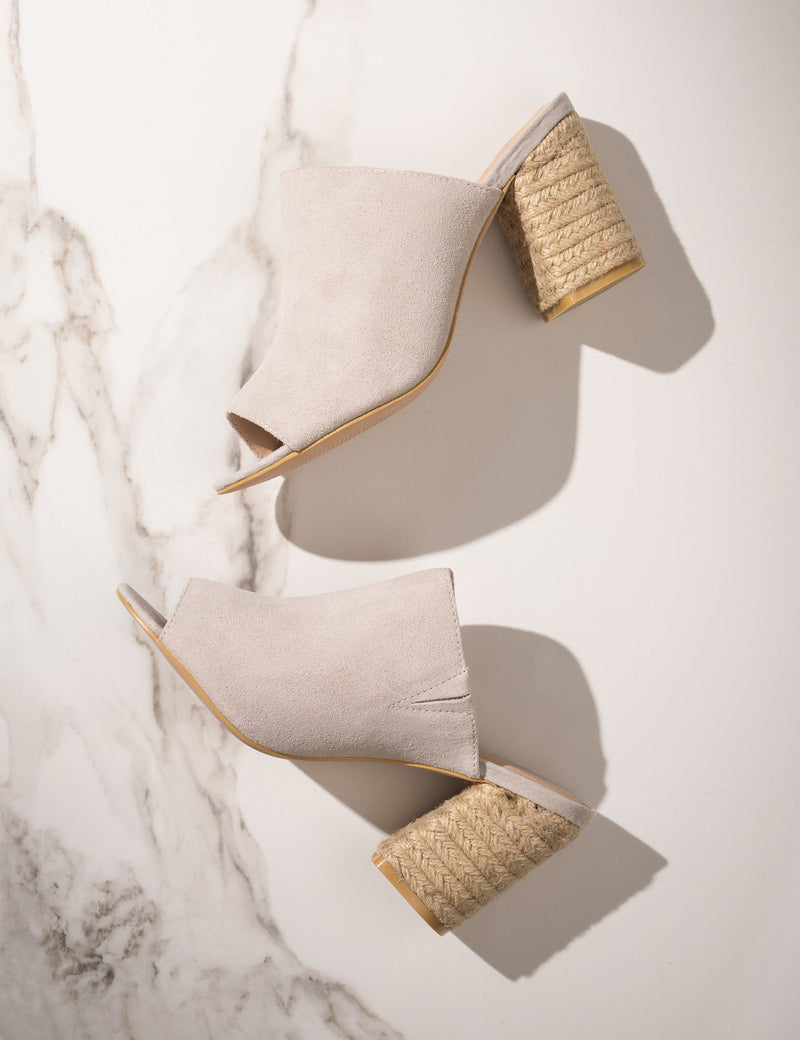 Helena Heeled Sandal in Ice Suede