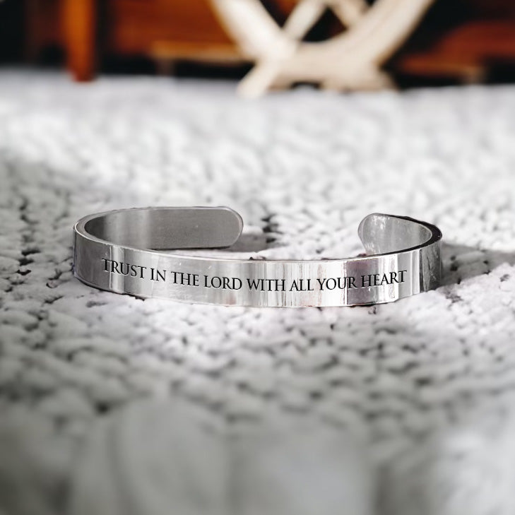 Scripture Bangle: Trust in the Lord With All Your Heart