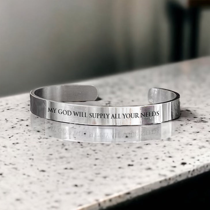 Scripture Bangle: My God Will Supply All Your Needs