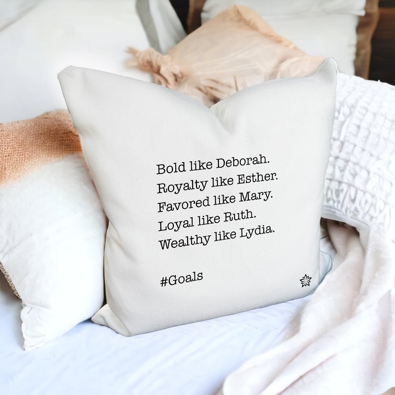 Love Notes: Bible Goals Pillow Cover