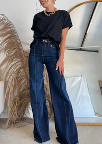 The Loretta Trouser Jean in Dark Wash