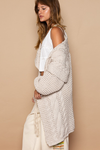 Twist Weave Shawl Collar Balloon Sweater Cardigan