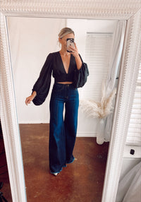 The Loretta Trouser Jean in Dark Wash
