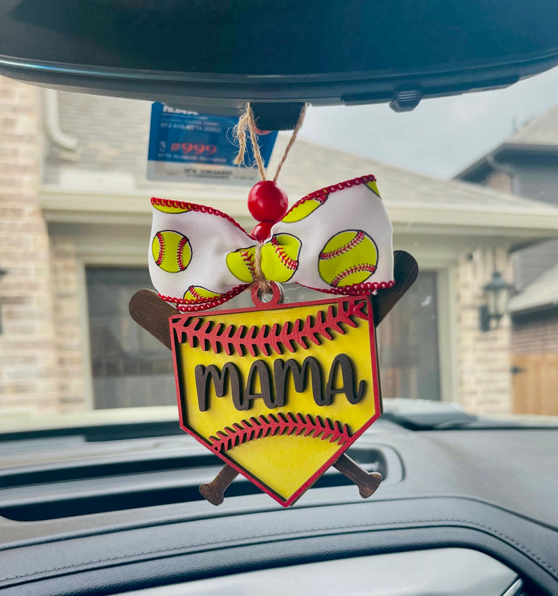 Softball Mama Bag Tag/Car Charm