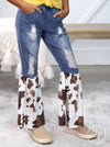 Somewhere Between Western and Wildin' Denim Flare Pants, Cowhide