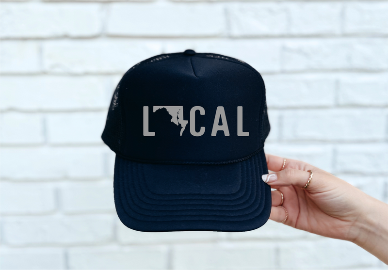 Local (Maryland) DTF Printed Black Trucker Hat