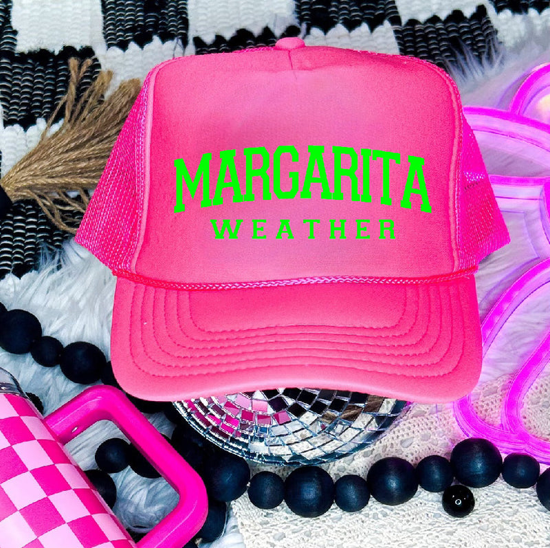 Margarita Weather DTF Printed Neon Pink Trucker Hat