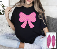 Pink Checkered Bow