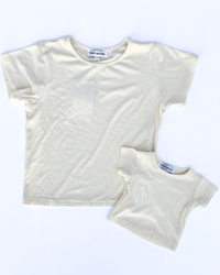 Ava Ribbed Tee - Ivory Glow