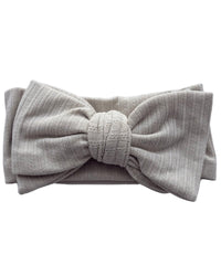 Skinny Knit Large Bow Headband - Ivory
