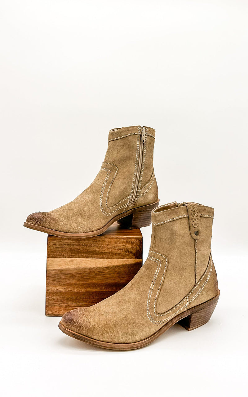 Smithy Suede Ankle Boot in Tan