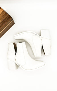 Tarim Bootie in White Croc