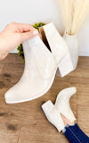 Tarim Bootie in White Croc