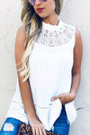 Lace Trim Sleeveless Top-Tops-Wild Child & Rebel Soul Boutique