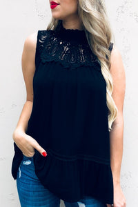 Lace Trim Sleeveless Top-Tops-Wild Child & Rebel Soul Boutique