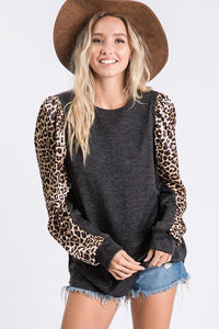 Leopard Print Sleeve Top