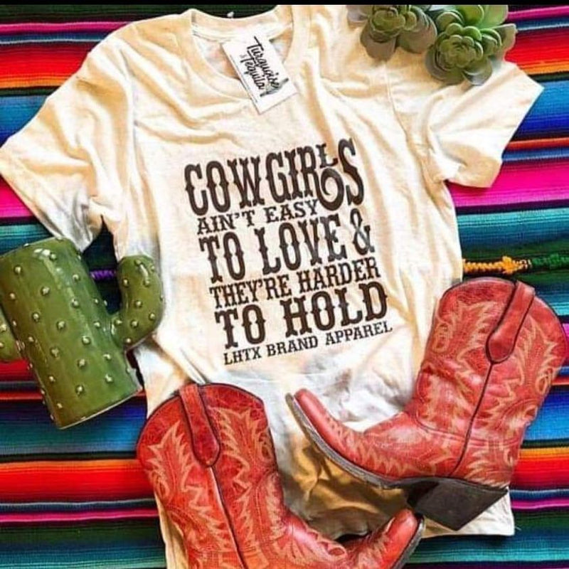 Cowgirls Ain't Easy To Hold-Graphic Tee-Wild Child & Rebel Soul Boutique
