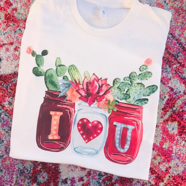 I Love You Cactus Jars Graphic Tee-Graphic Tees-Wild Child & Rebel Soul Boutique