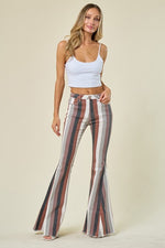 Brown Multi Striped Flares