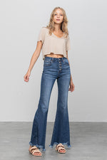 BUTTON DOWN PREMIUM WIDE FLARE JEANS