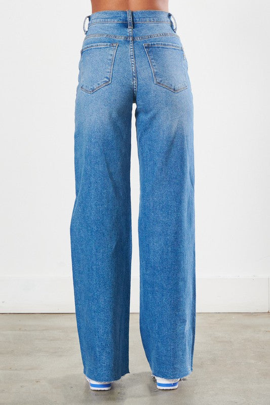 Distressed Wide Leg Jeans