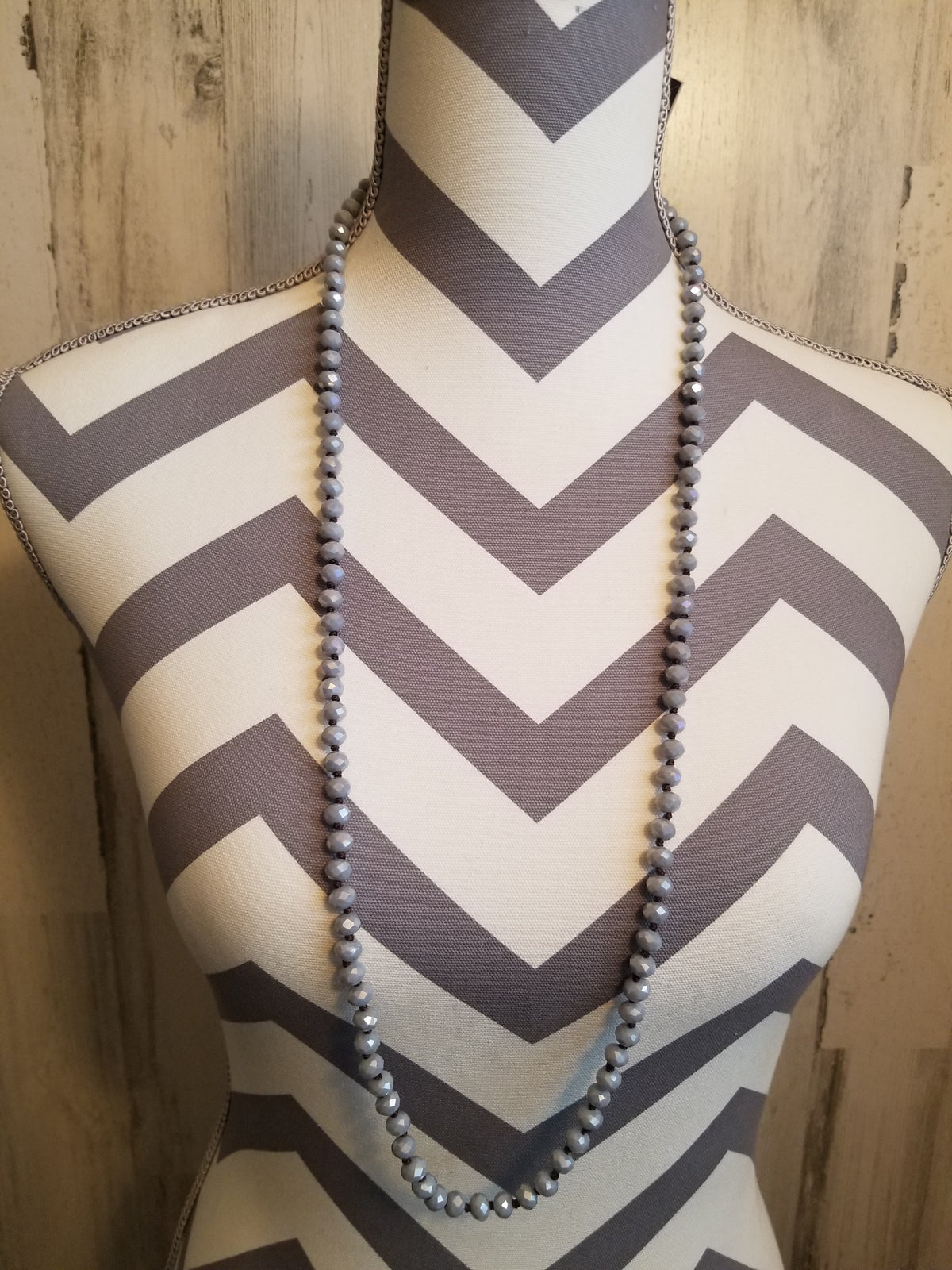 Gray with Brown Beaded Necklace-Jewelry-Wild Child & Rebel Soul Boutique