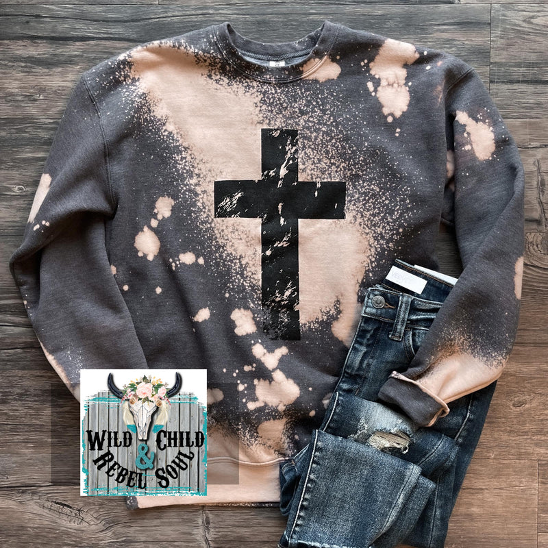 Distressed Cross Sweatshirt