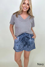 Tie Dye Casual Shorts With Belt