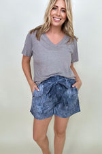 Tie Dye Casual Shorts With Belt