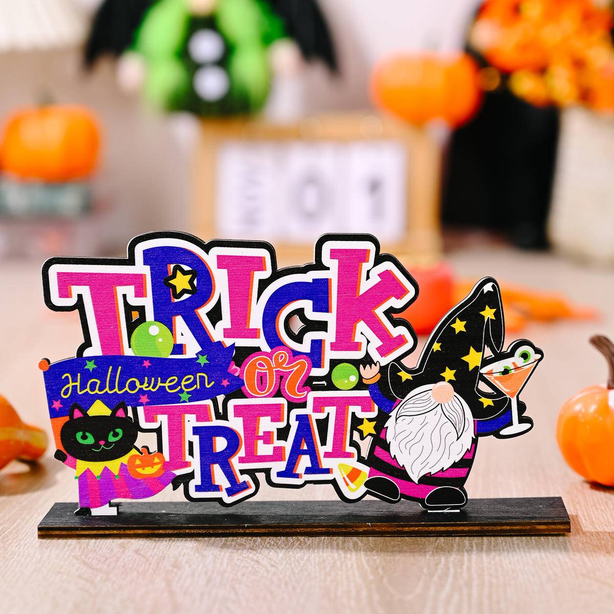 Colorful Halloween Wooden Decoration Ornaments