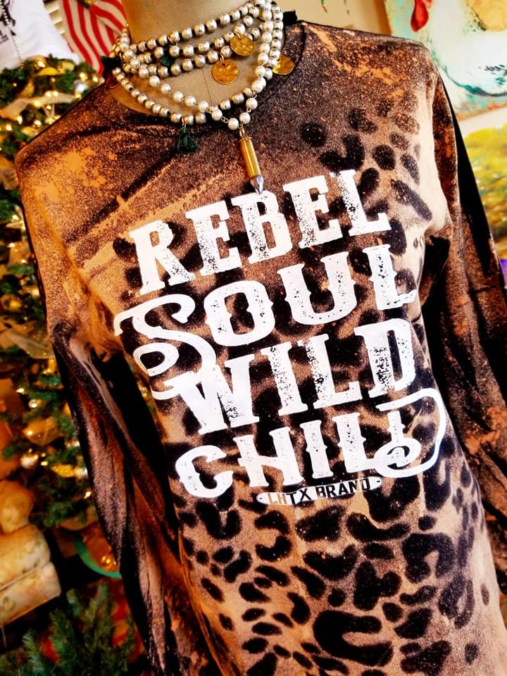 Rebel Soul & Wild Child Acid Wash Tee-Graphic Tee-Wild Child & Rebel Soul Boutique