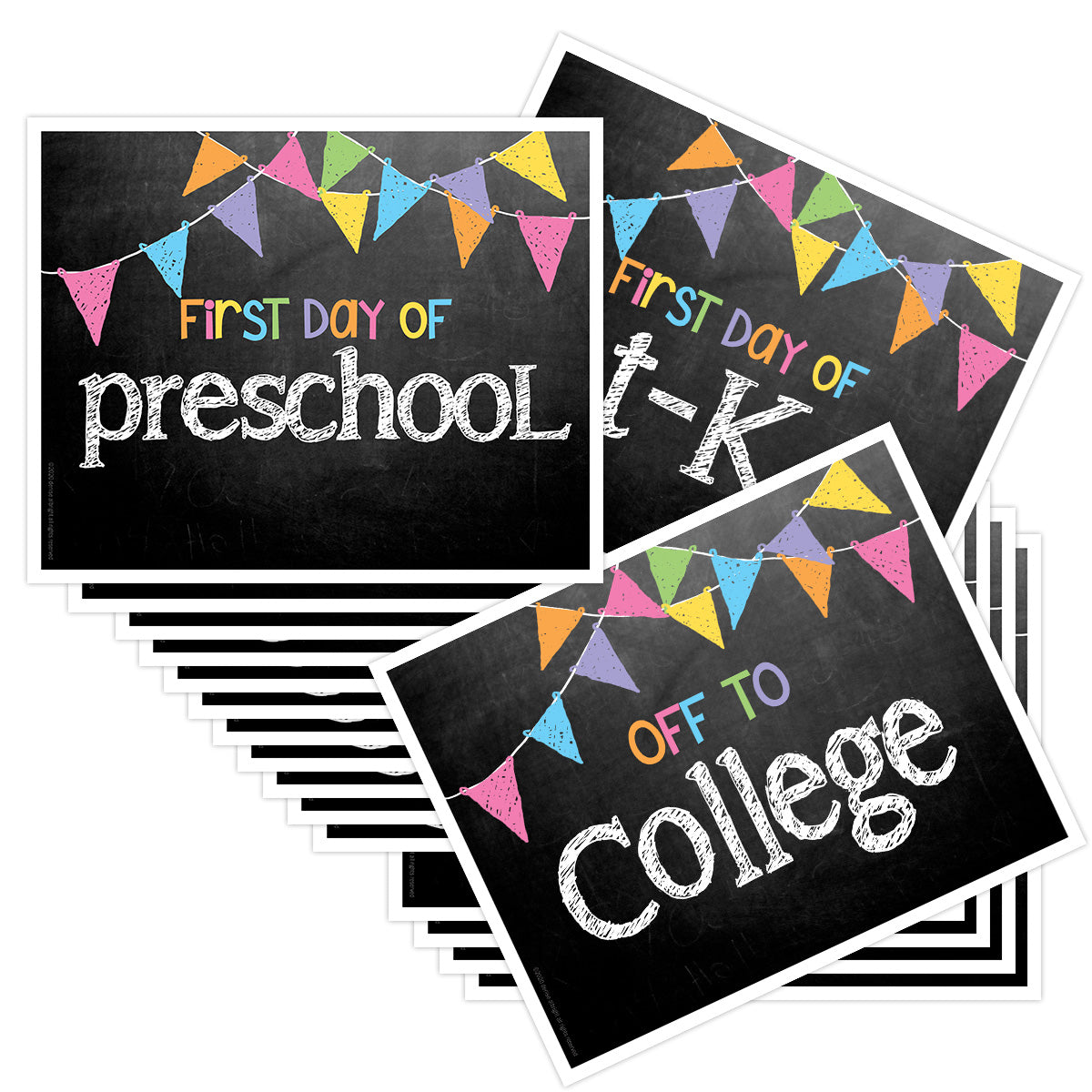 First & Last Day of School Signs | Photo Prop Deck | 17 Grades | (4) Styles