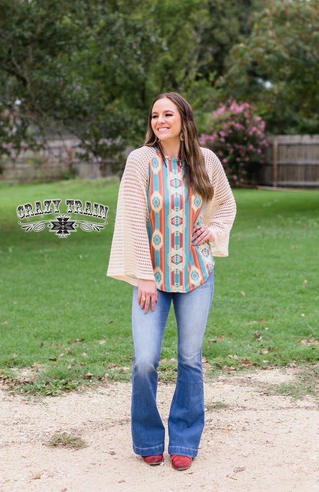 Cream Boho Bell Sleeve Top-Tops-Wild Child & Rebel Soul Boutique