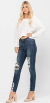 Judy Blue Leopard Patch Jeans-Wild Child & Rebel Soul Boutique