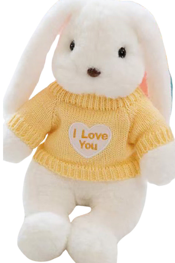 I Love You Plush Cream Bunny