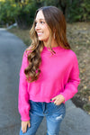 Spring Breeze Hot Pink Crop Sweater - ETA 2/5