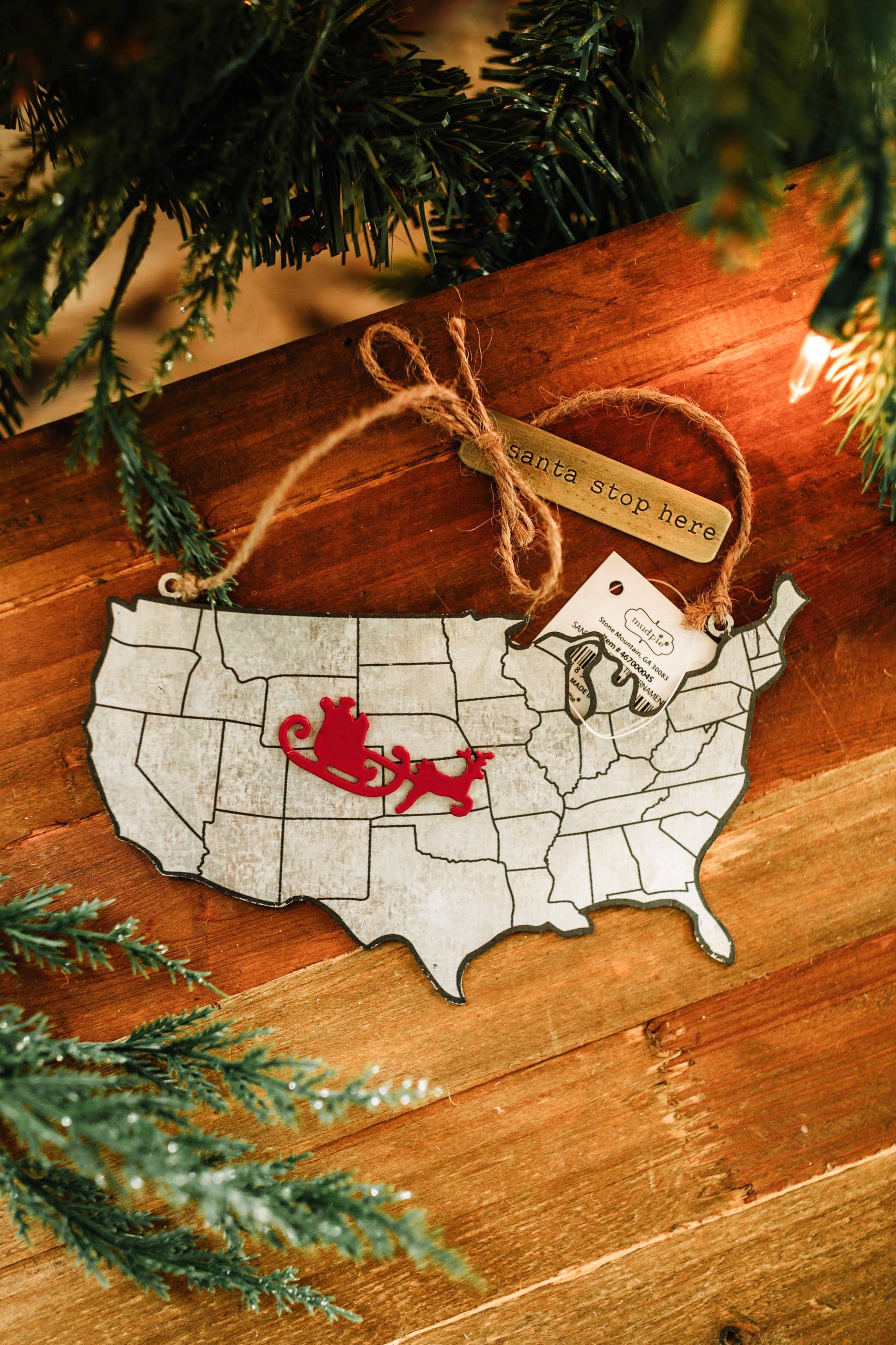 Assorted Map Christmas Ornaments