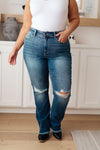 Morgan High Rise Distressed Straight Jeans