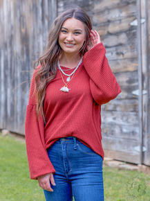 Waffly Cute Waffle Knit-Tops-Wild Child & Rebel Soul Boutique