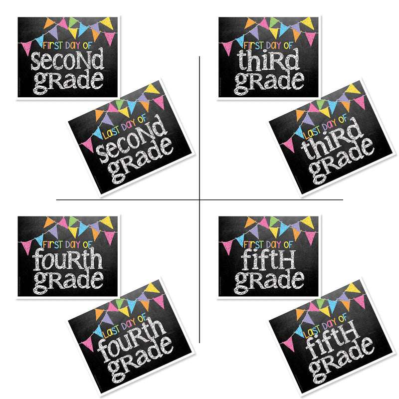 First & Last Day of School Signs | Photo Prop Deck | 17 Grades | (4) Styles