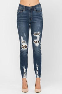 Judy Blue Leopard Patch Jeans-Wild Child & Rebel Soul Boutique